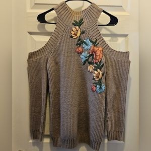 Say What? Cold Shoulder Sweater